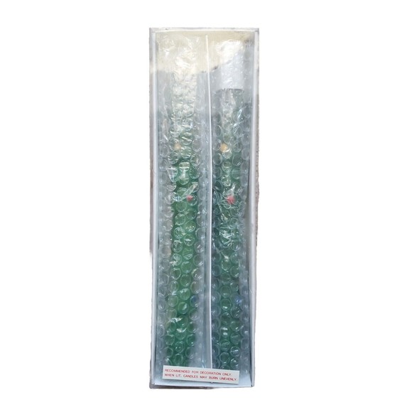 Department 56 Taper Candle Pair Christmas Trees Holiday Decor Set Unburned FLAW